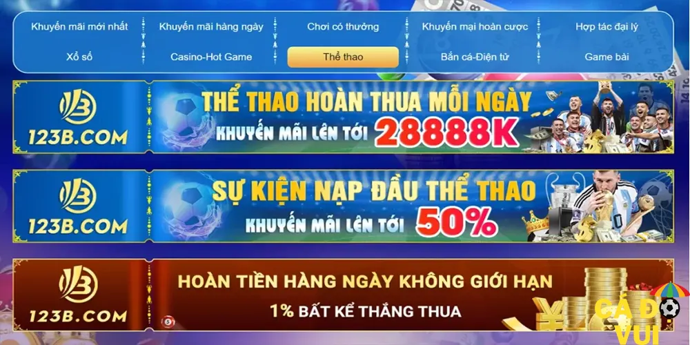 123B khuyến mãi hoàn tiền